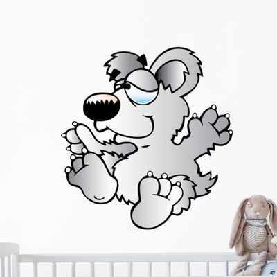 Cartoon Koala Wall Decal shown on a wall