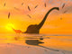 Diplodocus Dinosaurs Bathe Large Wall Decal Design 1