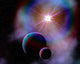 Binary Worlds Orbiting Each Wall Decal