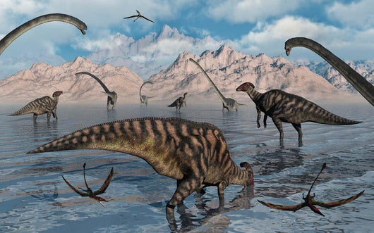 Omeisaurus and Parasaurolphus Dinosaurs Wall Decal Design 2
