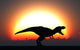 T Rex Silhouetted against Wall Decal