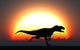Silhouetted Allosaurus Sprinting against Wall Decal