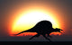 Silhouetted Spinosaurus Sprinting against Wall Decal