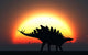Stegosaurus against Setting Sun Wall Decal