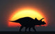 Silhouetted Triceratops Strolling past Wall Decal