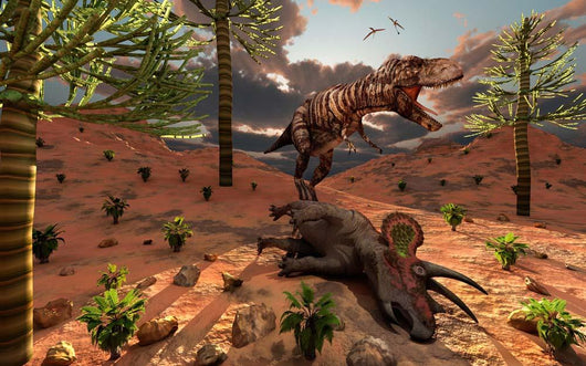 T-rex Comes across Carcass Wall Decal