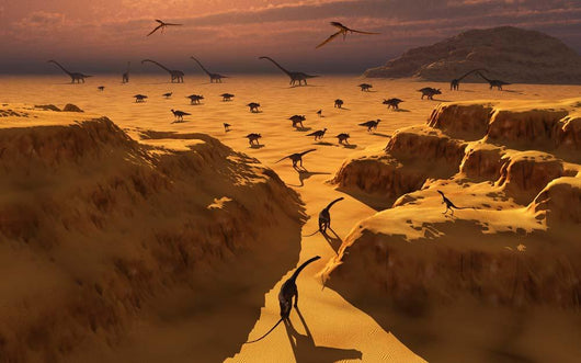 Mixed Herd Dinosaurs Migrate Wall Decal Design 1