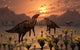 T-Rex Creeps up Pair Wall Decal
