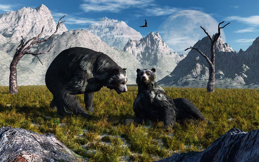 Pair Arctodus Bears Courting Wall Decal