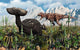 T Rex Confronts Ankylosaurus Wall Decal Design 1