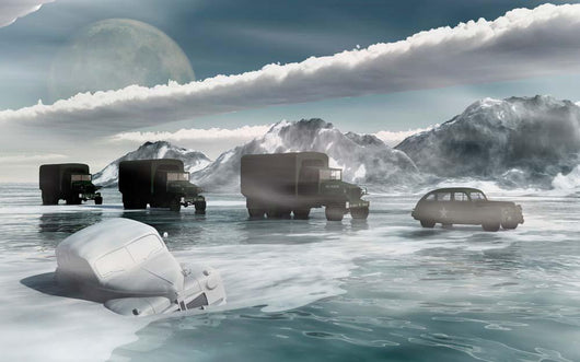 Convoy Military Vehicles Traveling Wall Decal