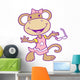 Fashionista Monkey Girl Wall Decal