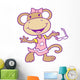 Fashionista Monkey Girl Wall Decal