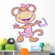 Fashionista Monkey Girl Wall Decal
