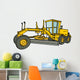 Yellow Motor Grader Wall Decal
