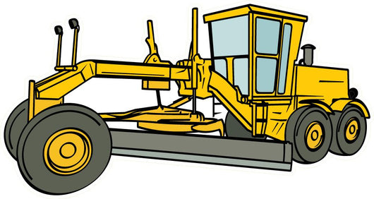 Yellow Motor Grader Wall Decal