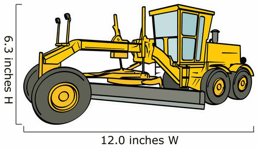 Yellow Motor Grader Wall Decal