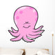 Cute Pink Little Octopus Wall Decal
