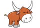 Cute Little Big Horned Ox Wall Decal