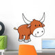 Cute Little Big Horned Ox Wall Decal