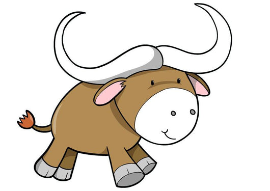 Cute Little Big Horned Ox Wall Decal
