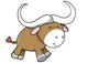 Cute Little Big Horned Ox Wall Decal