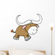 Cute Little Big Horned Ox Wall Decal