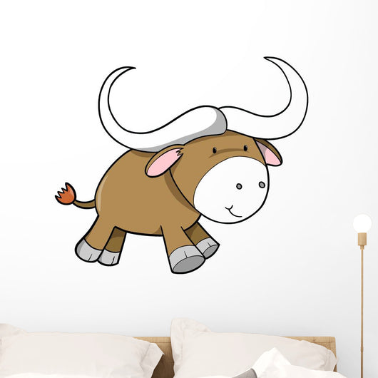 Cute Little Big Horned Ox Wall Decal