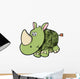 Camouflaged Baby Green Rhino Wall Decal