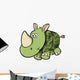 Camouflaged Baby Green Rhino Wall Decal