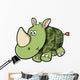 Camouflaged Baby Green Rhino Wall Decal