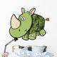 Camouflaged Baby Green Rhino Wall Decal
