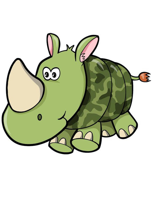Camouflaged Baby Green Rhino Wall Decal