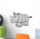 Little Grey Baby Rhino Wall Decal