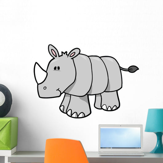 Little Grey Baby Rhino Wall Decal
