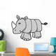 Little Grey Baby Rhino Wall Decal