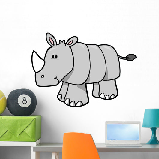 Little Grey Baby Rhino Wall Decal