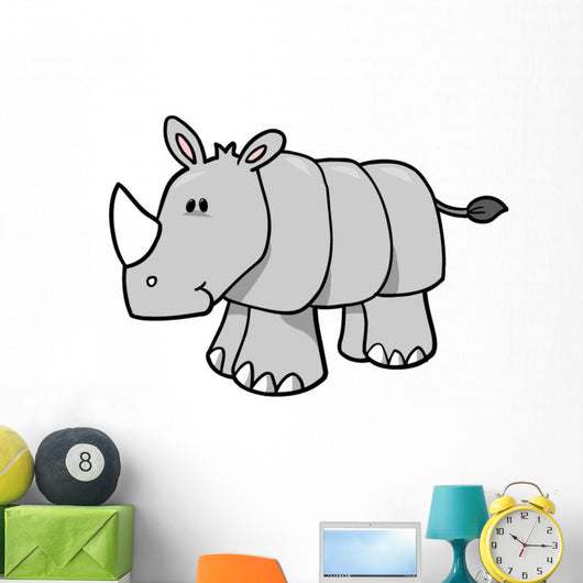 Little Grey Baby Rhino Wall Decal