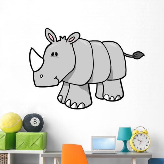 Little Grey Baby Rhino Wall Decal