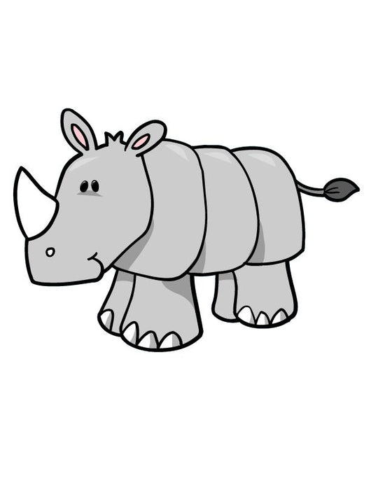 Little Grey Baby Rhino Wall Decal