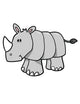 Little Grey Baby Rhino Wall Decal