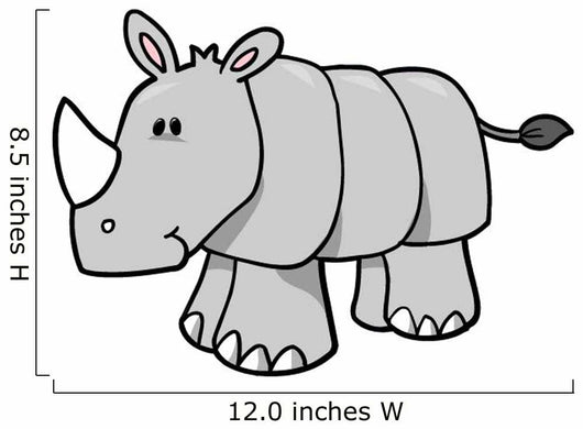 Little Grey Baby Rhino Wall Decal