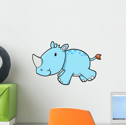 Running Blue Rhino Baby Wall Decal
