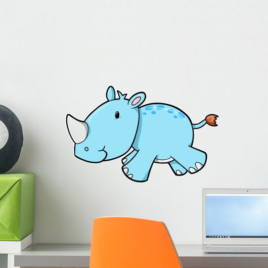 Running Blue Rhino Baby Wall Decal