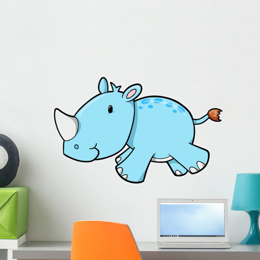 Running Blue Rhino Baby Wall Decal