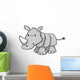 Friendly Grey Rhinoceros Baby Wall Decal