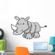 Friendly Grey Rhinoceros Baby Wall Decal