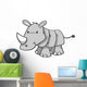 Friendly Grey Rhinoceros Baby Wall Decal