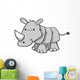 Friendly Grey Rhinoceros Baby Wall Decal