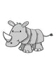 Friendly Grey Rhinoceros Baby Wall Decal